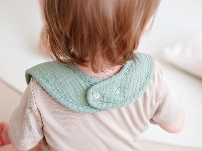 Muslin Baby Bibs, Drool Bibs for Boys and Girls, 8-Pack