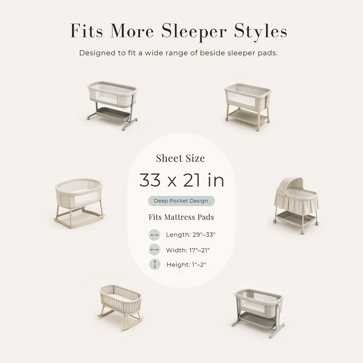 3 Pack Muslin Baby Bassinet Sheets for Bedside Sleepers