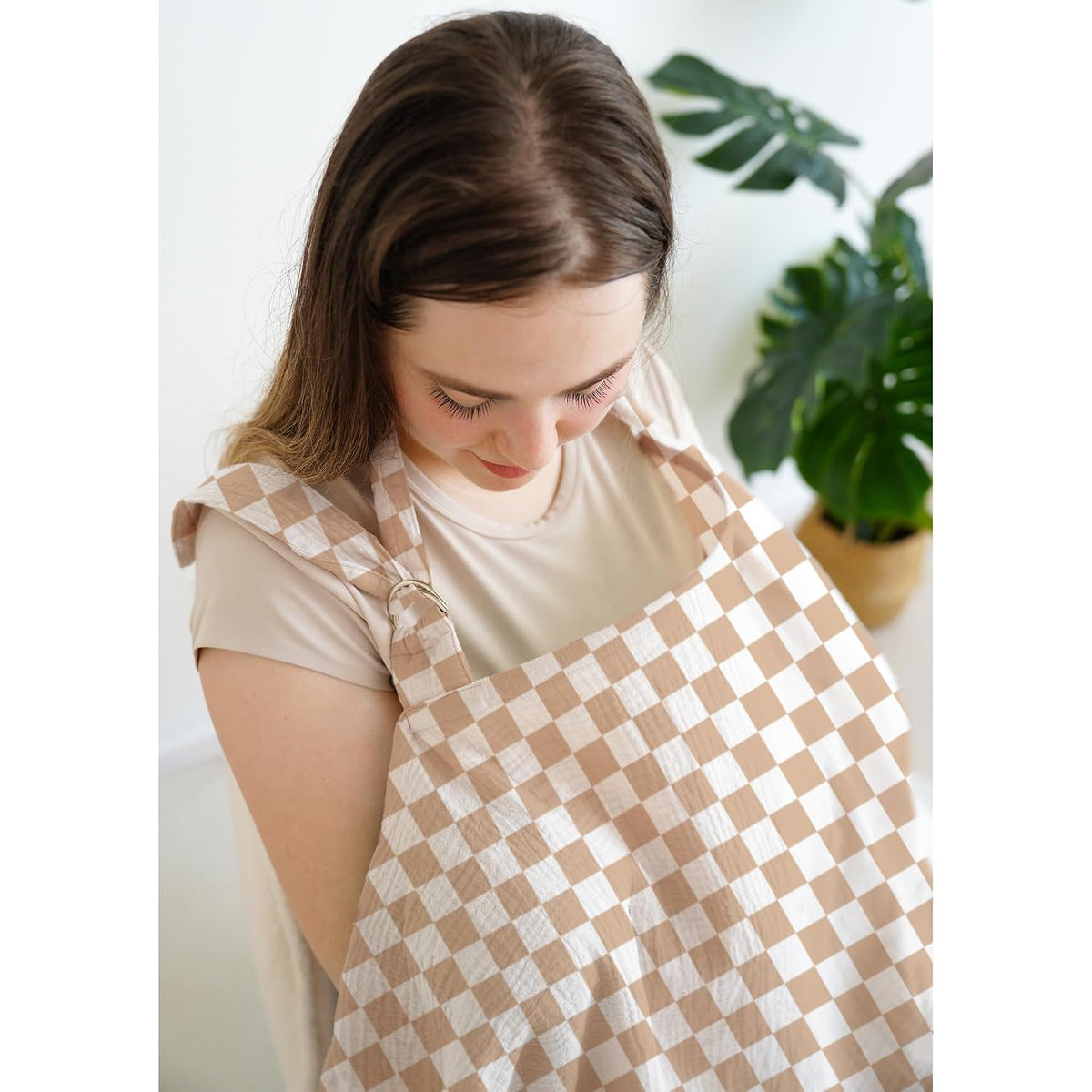 100% Muslin Cotton Nursing Cover with Arch Neckline for Women