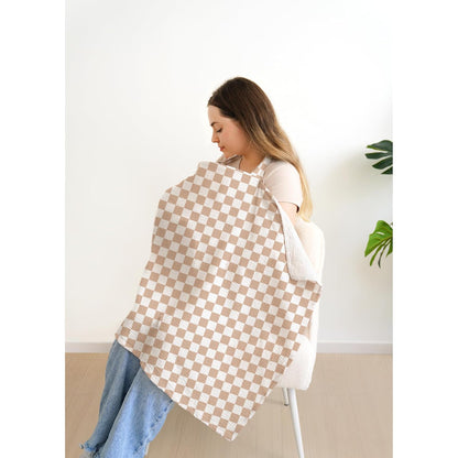 100% Muslin Cotton Nursing Cover with Arch Neckline for Women