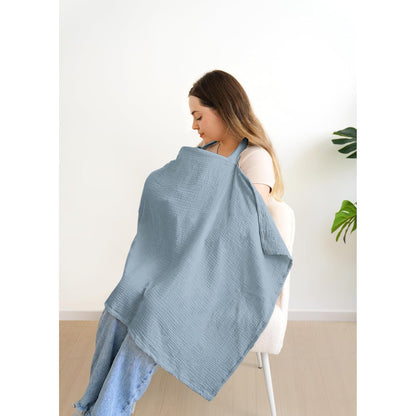 100% Muslin Cotton Nursing Cover with Arch Neckline for Women