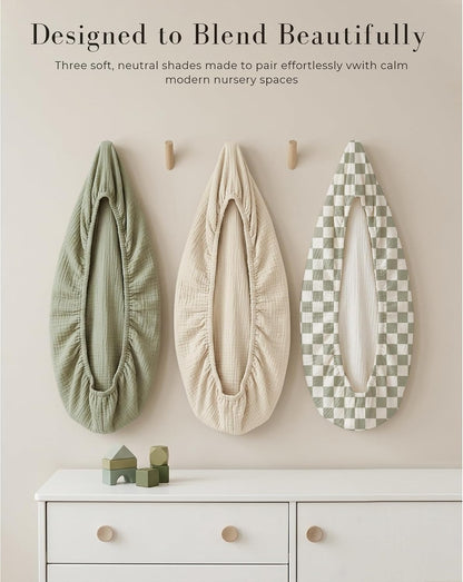 3 Pack Muslin Baby Bassinet Sheets for Bedside Sleepers