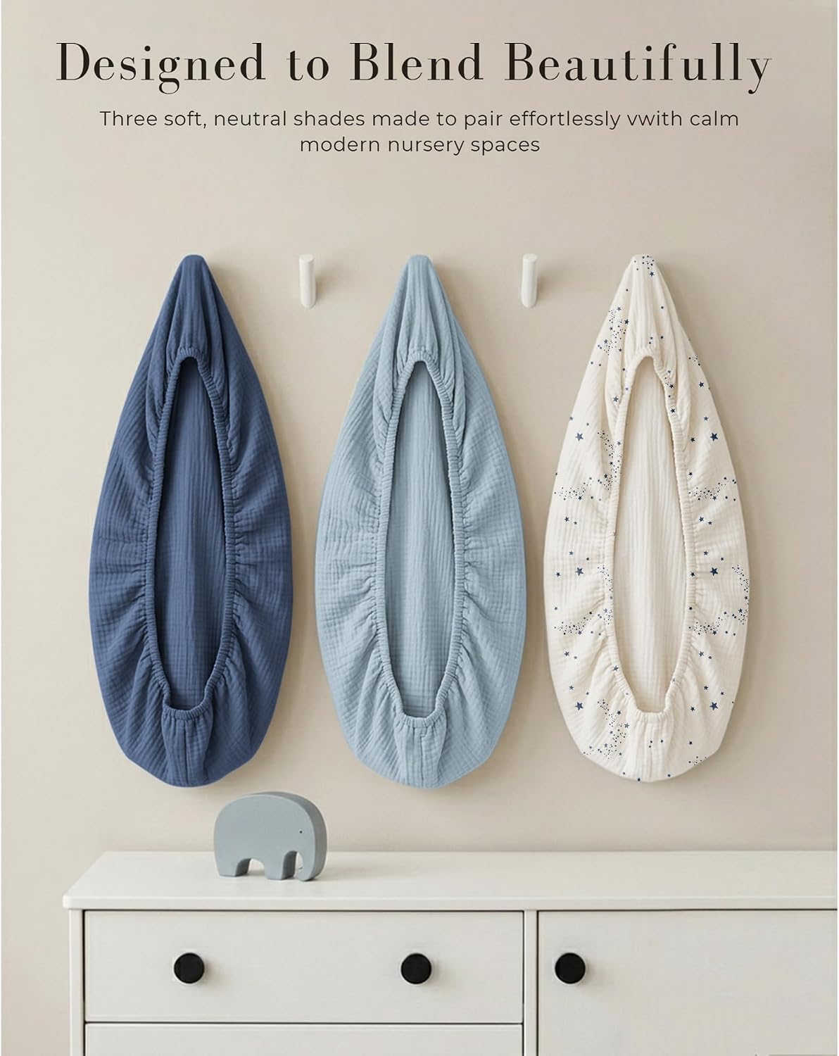 3 Pack Muslin Baby Bassinet Sheets for Bedside Sleepers