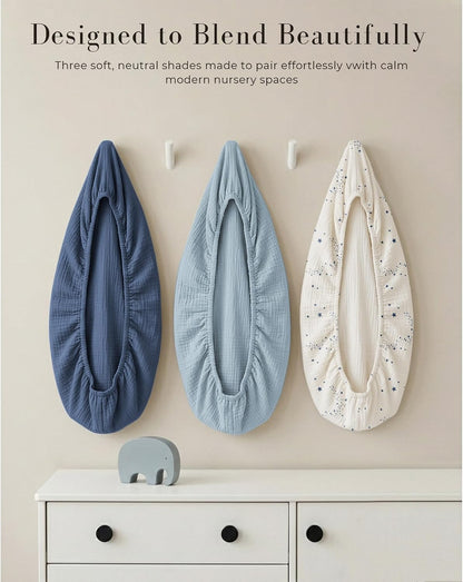 3 Pack Muslin Baby Bassinet Sheets for Bedside Sleepers