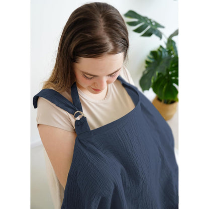 100% Muslin Cotton Nursing Cover with Arch Neckline for Women