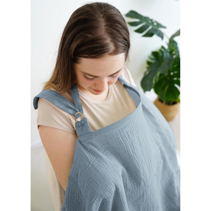 100% Muslin Cotton Nursing Cover with Arch Neckline for Women
