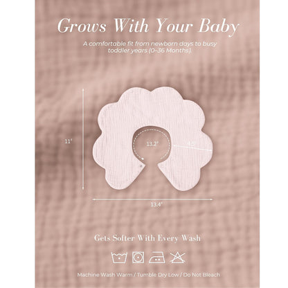 6-Pack Muslin Baby Bibs, 360° Rotate Flower-Shaped Drool Bibs