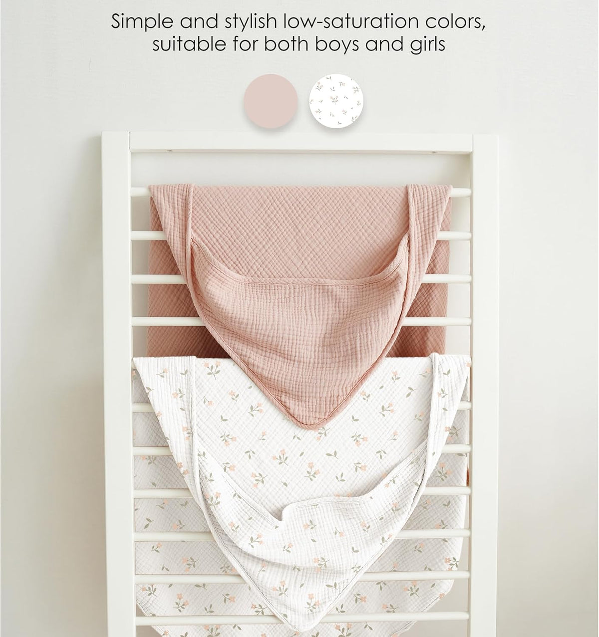 Muslin Baby Girls Hooded Towels 2 Pack, 32 x 32 in Bath Towels