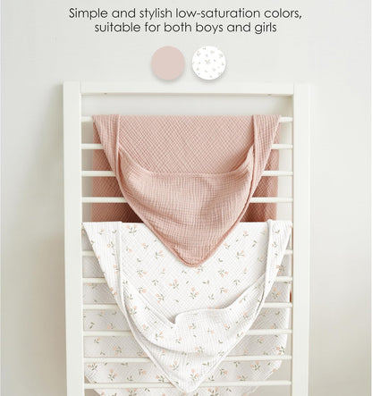 Muslin Baby Girls Hooded Towels 2 Pack, 32 x 32 in Bath Towels