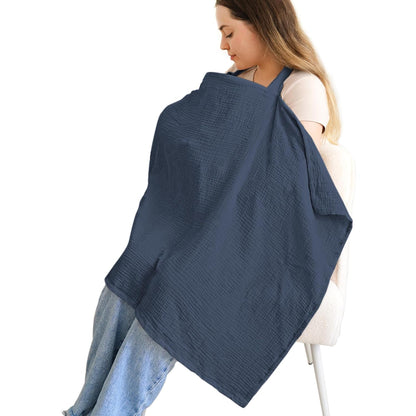 100% Muslin Cotton Nursing Cover with Arch Neckline for Women