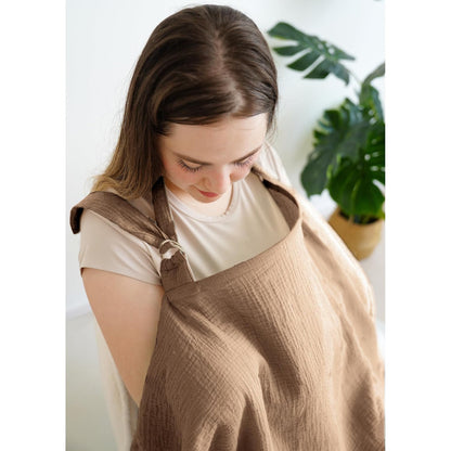 100% Muslin Cotton Nursing Cover with Arch Neckline for Women