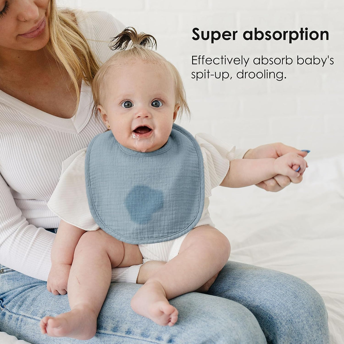 Muslin Baby Bibs, Drool Bibs for Boys and Girls, 8-Pack
