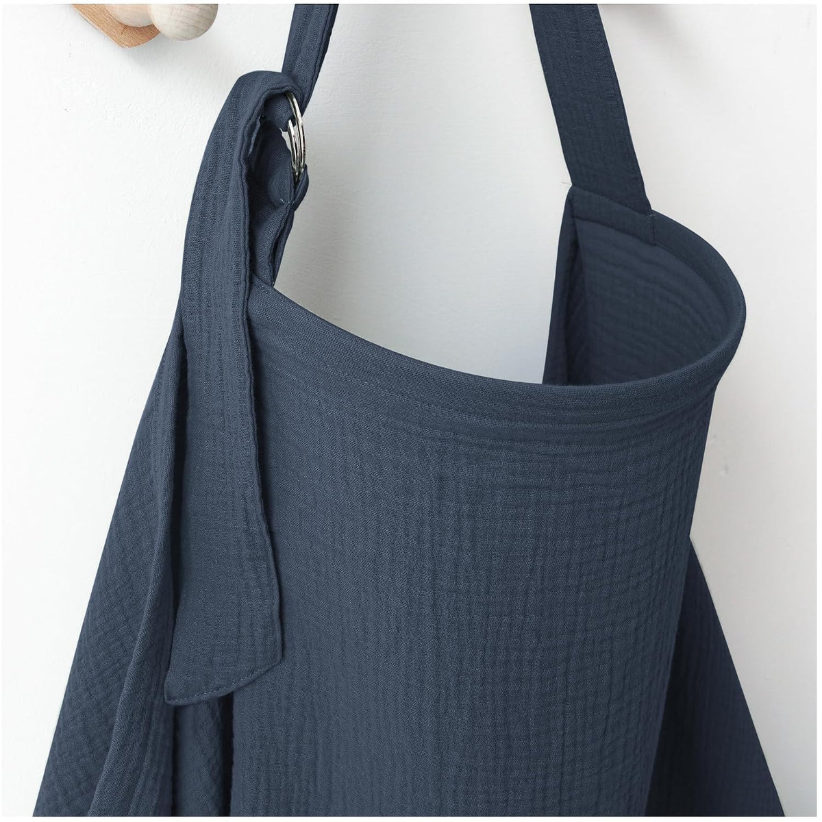 MairMore 100% Muslin Cotton Nursing Cover with Arch Neckline for Women | Large &amp; Breathable Nursing Apron, Multi-Use Breastfeeding &amp; Stroller Cover, Full Privacy for Mom &amp; Baby (Sapphire)