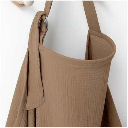 MairMore 100% Muslin Cotton Nursing Cover with Arch Neckline for Women | Large &amp; Breathable Nursing Apron, Multi-Use Breastfeeding &amp; Stroller Cover, Full Privacy for Mom &amp; Baby (Sienna)