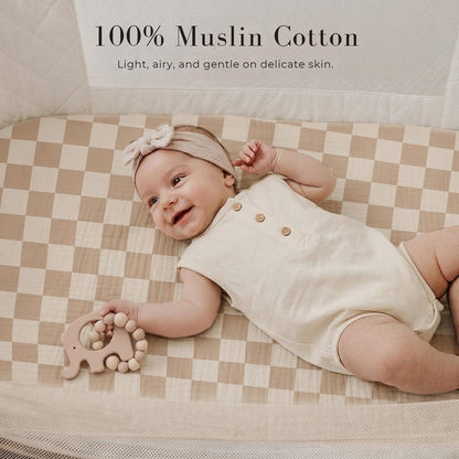 3 Pack Muslin Baby Bassinet Sheets for Bedside Sleepers