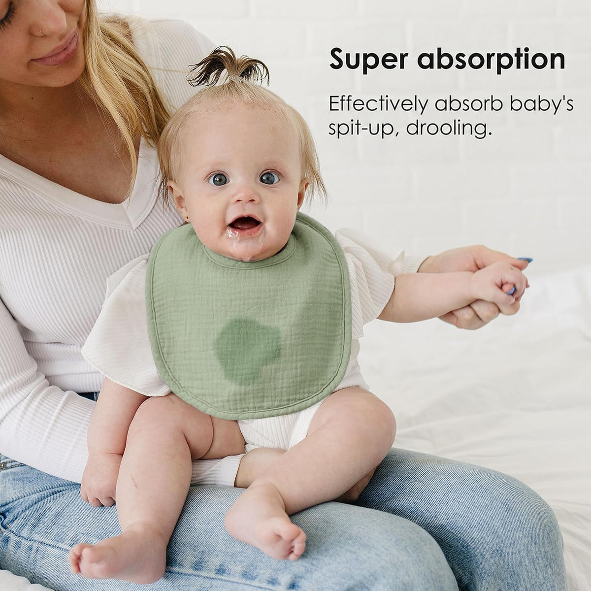 Muslin Baby Bibs, Drool Bibs for Boys and Girls, 8-Pack