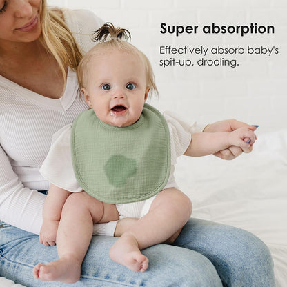 Muslin Baby Bibs, Drool Bibs for Boys and Girls, 8-Pack
