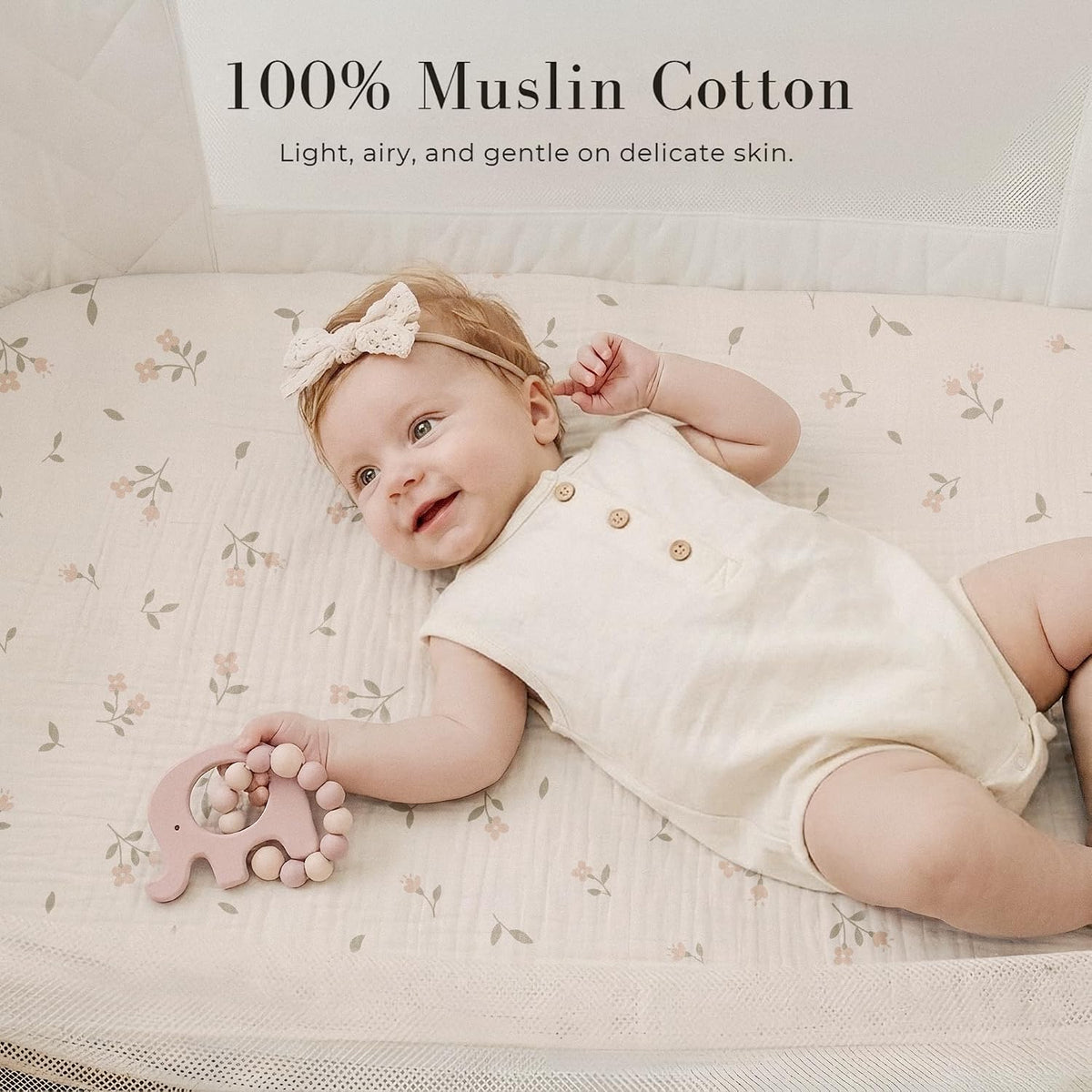 3 Pack Muslin Baby Bassinet Sheets for Bedside Sleepers