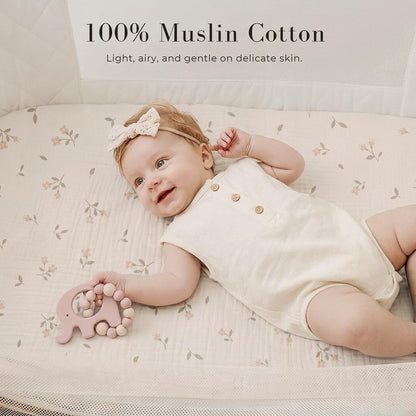 3 Pack Muslin Baby Bassinet Sheets for Bedside Sleepers