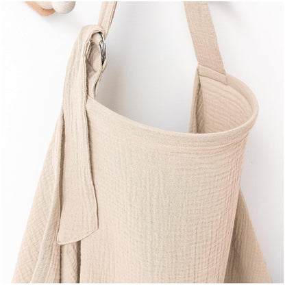 MairMore 100% Muslin Cotton Nursing Cover with Arch Neckline for Women | Large &amp; Breathable Nursing Apron, Multi-Use Breastfeeding &amp; Stroller Cover, Full Privacy for Mom &amp; Baby (Ivory)
