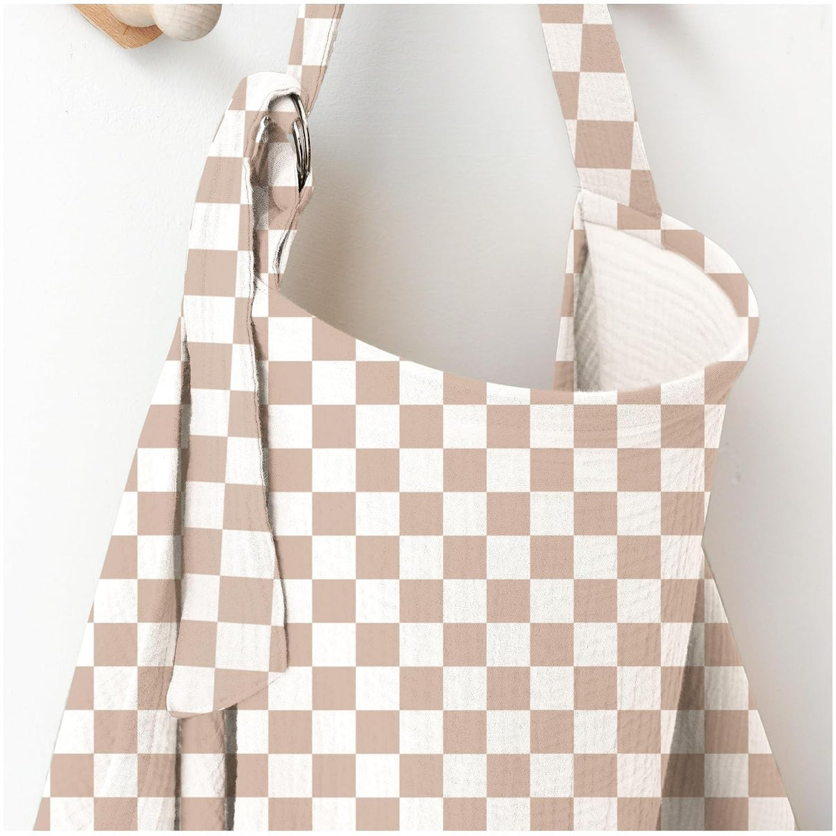 MairMore 100% Muslin Cotton Nursing Cover with Arch Neckline for Women | Large &amp; Breathable Nursing Apron, Multi-Use Breastfeeding &amp; Stroller Cover, Full Privacy for Mom &amp; Baby (Milky Coffee)