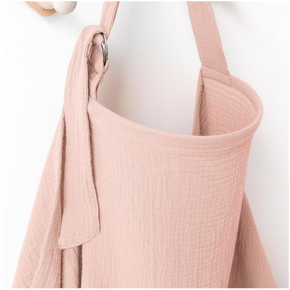 MairMore 100% Muslin Cotton Nursing Cover with Arch Neckline for Women | Large &amp; Breathable Nursing Apron, Multi-Use Breastfeeding &amp; Stroller Cover, Full Privacy for Mom &amp; Baby (Pink)