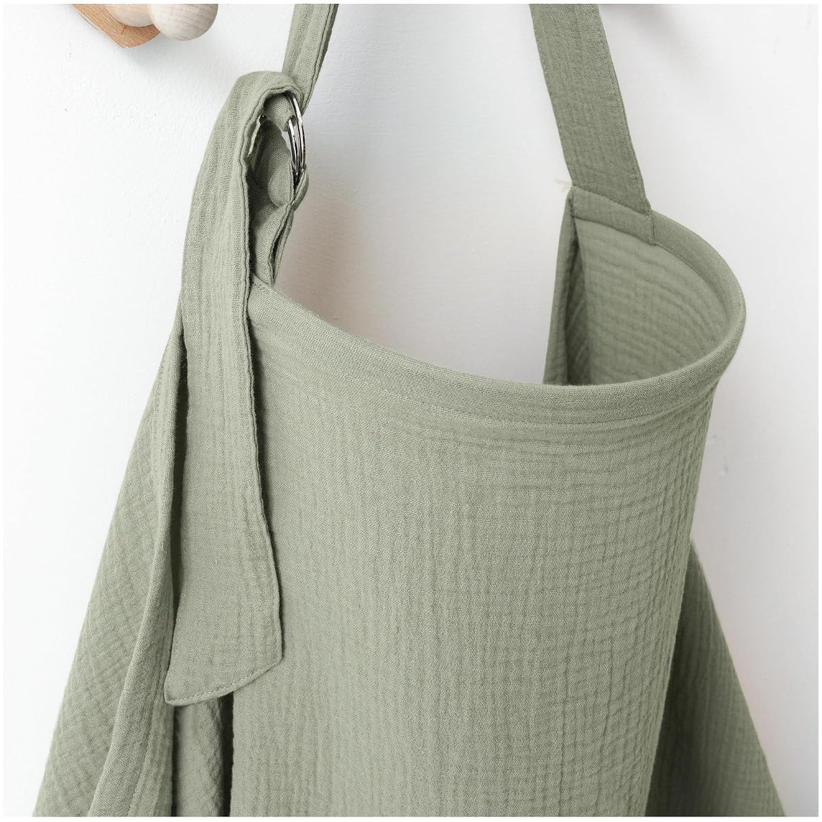 MairMore 100% Muslin Cotton Nursing Cover with Arch Neckline for Women | Large &amp; Breathable Nursing Apron, Multi-Use Breastfeeding &amp; Stroller Cover, Full Privacy for Mom &amp; Baby (Misty Green)