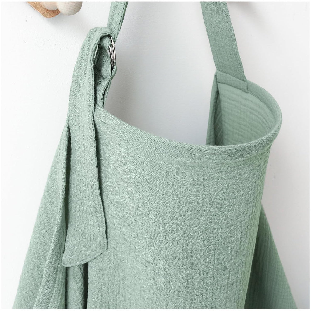 MairMore 100% Muslin Cotton Nursing Cover with Arch Neckline for Women | Large &amp; Breathable Nursing Apron, Multi-Use Breastfeeding &amp; Stroller Cover, Full Privacy for Mom &amp; Baby (Green)