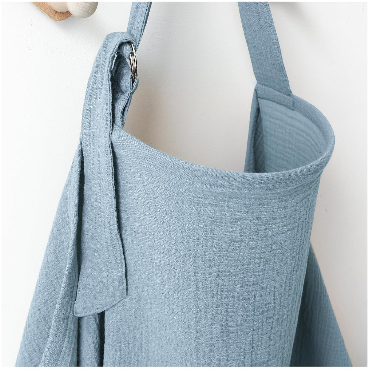 MairMore 100% Muslin Cotton Nursing Cover with Arch Neckline for Women | Large &amp; Breathable Nursing Apron, Multi-Use Breastfeeding &amp; Stroller Cover, Full Privacy for Mom &amp; Baby (Misty Blue)